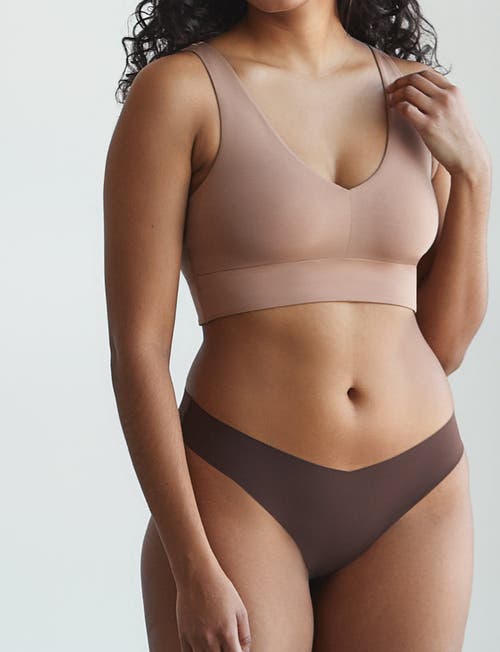 Commando Classic Solid Thong 5-pack In Mocha