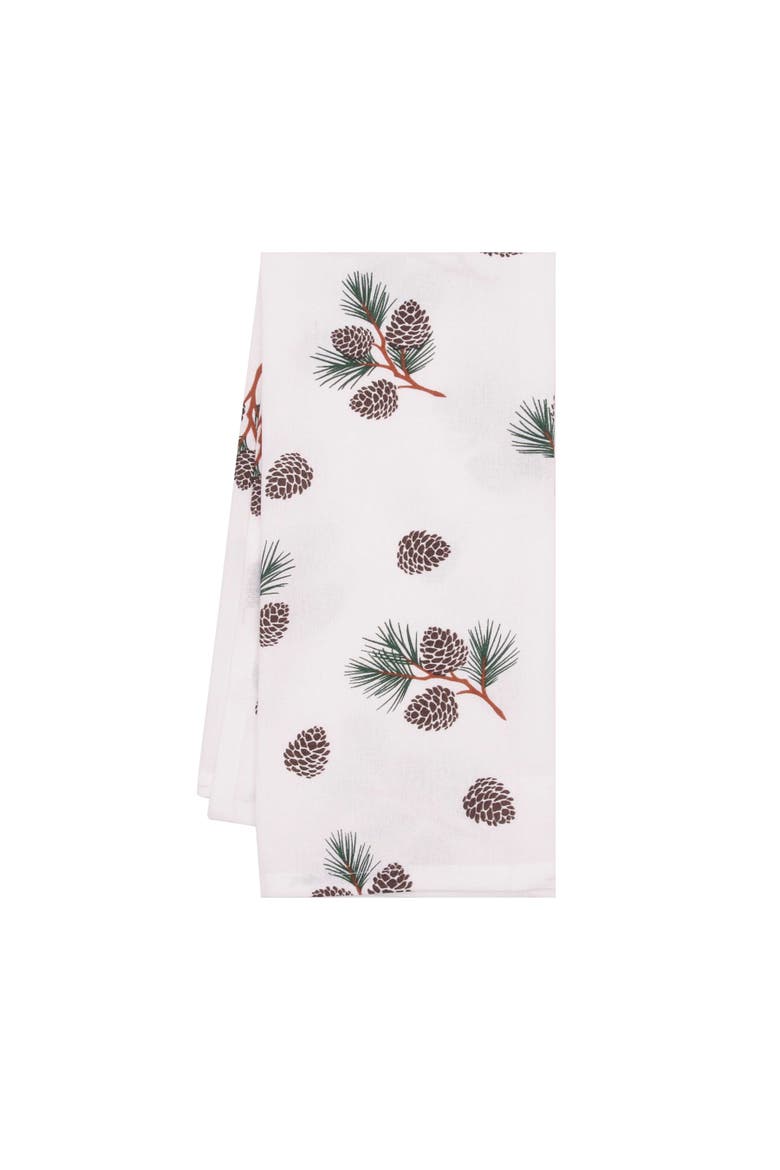 Pinecone Botanical Christmas Towel & Stand Gift Set, Alternate, color, Green