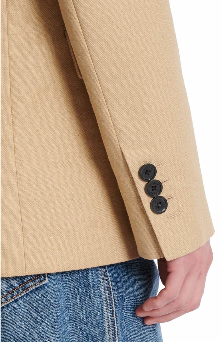 Balmain Canvas 2-Button Jacket, Alternate, color, Beige