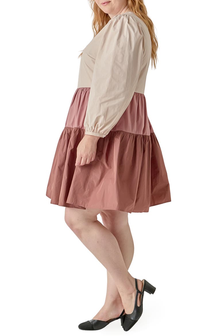 Colorblock Tiered Minidress, Alternate, color, MULTI