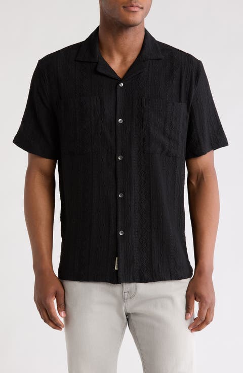 Relaxed Fit Open Stitch Camp Shirt