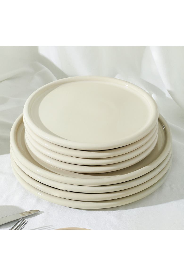 Eden Stoneware 4-Piece Dinner Plate Set, Alternate, color, Beige