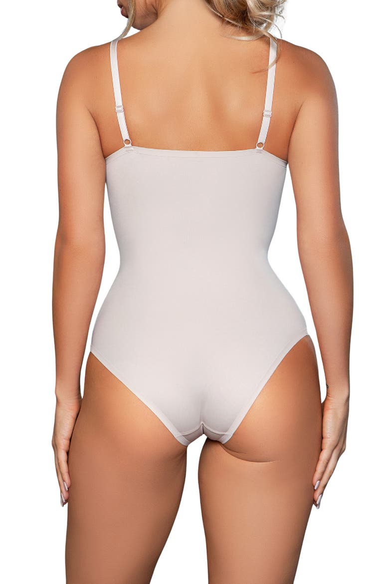 Comfort Control Mesh Panel Bodysuit, Alternate, color, IVORY