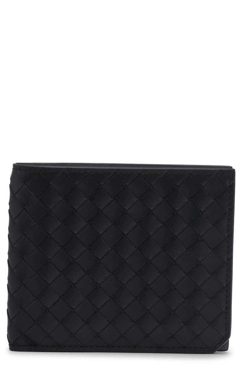 Bottega Veneta Intrecciato Piccolo Leather Bifold Wallet, Main, color, 1263 Black/ Thunder-Silver