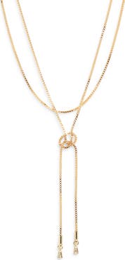 Nordstrom Cubic Zirconia Knotted Layered Y-Necklace
