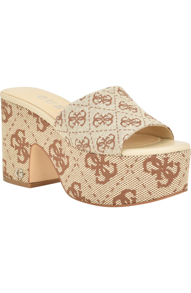 GUESS Yapplea Platform Slide Sandal, Main, color,