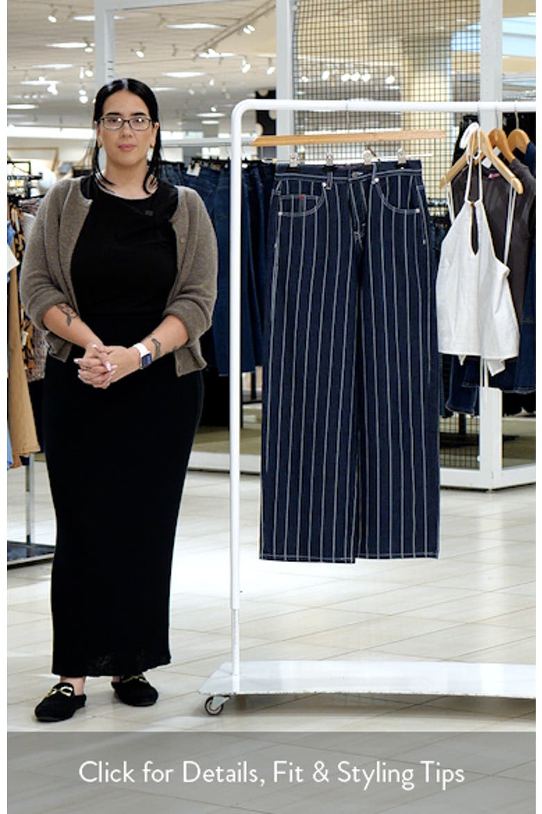 Kyler Pinstripe Wide Leg Low Rise Jeans video