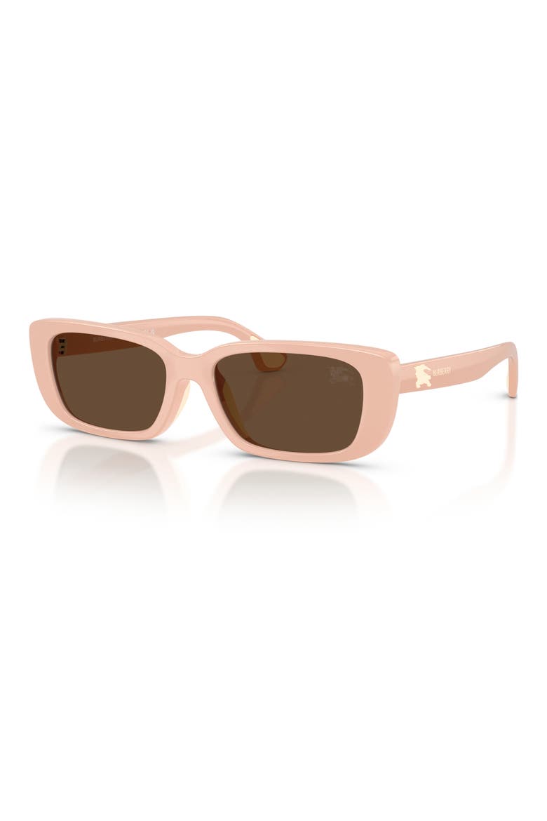 Kids' 50mm Rectangular Sunglasses, Alternate, color, PINK / DARK BROWN