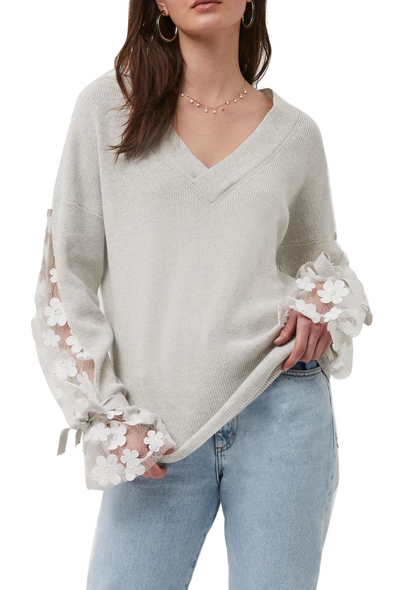 Caballo Sweater, Main, color, DOVE GREY-WINTER WHITE