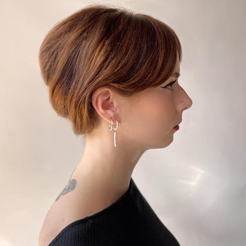 Astor & Orion Women's White / Silver Nora Silver Hoops With Freshwater Pearl Dangle In Silver