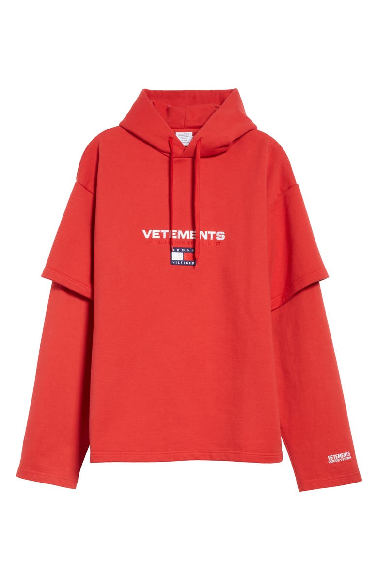 VETEMENTS Tommy Hilfiger Double Sleeve Hoodie, Alternate, color,