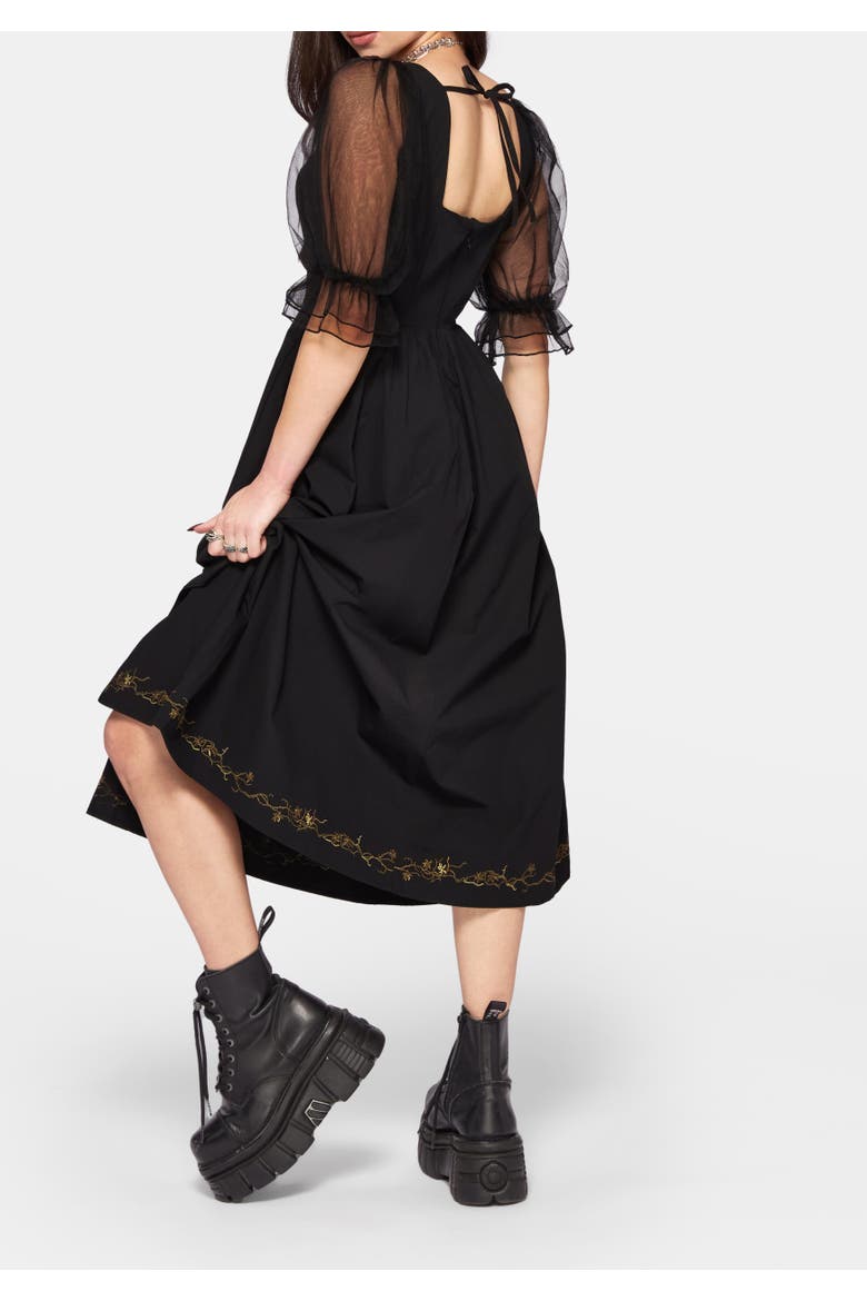 Phoenix Midi Dress, Alternate, color, Black