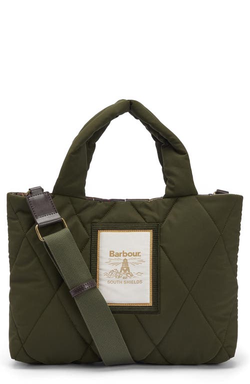 Barbour Mini Mariah Diamond Quilted Tote Bag in Olive at Nordstrom