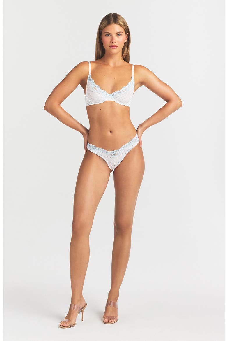 Fits Everybody Lace Dipped Thong, Alternate, color, SLATE PIN DOT PRINT