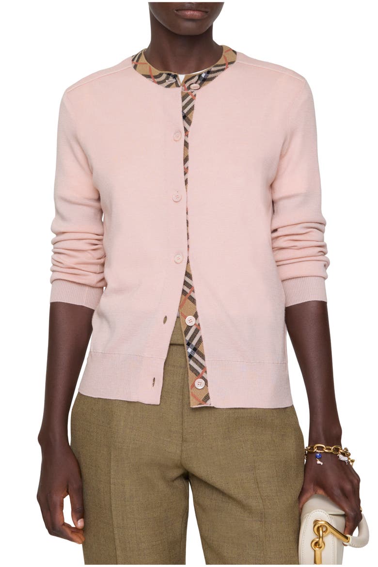 Wool Cardigan, Main, color, Bouquet pink
