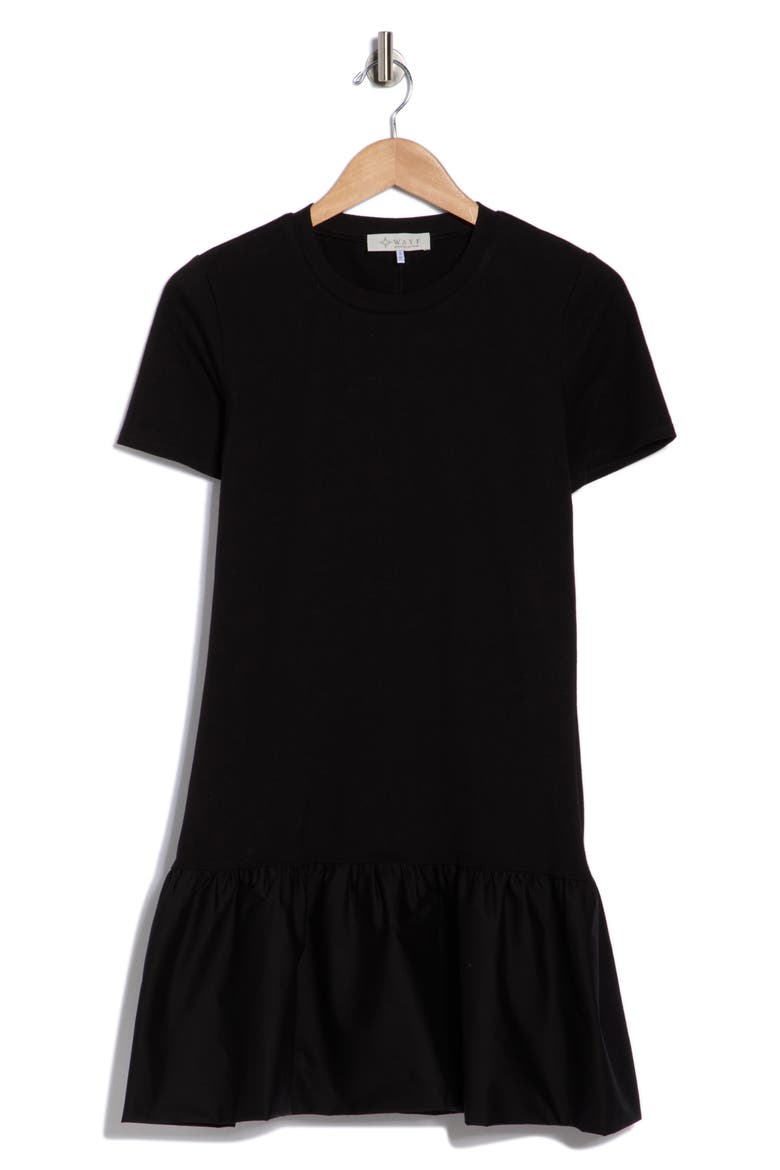 Short Sleeve Minidress, Alternate, color, BLACK