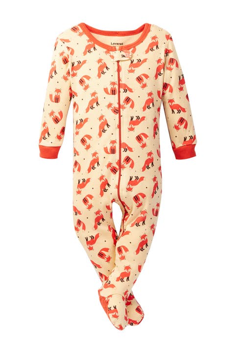 Footed Cotton Pajamas Matching Family Coordinated Animal Prints