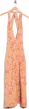 Ramy Brook Aiden Floral Embroidered Halter Neck Midi Dress