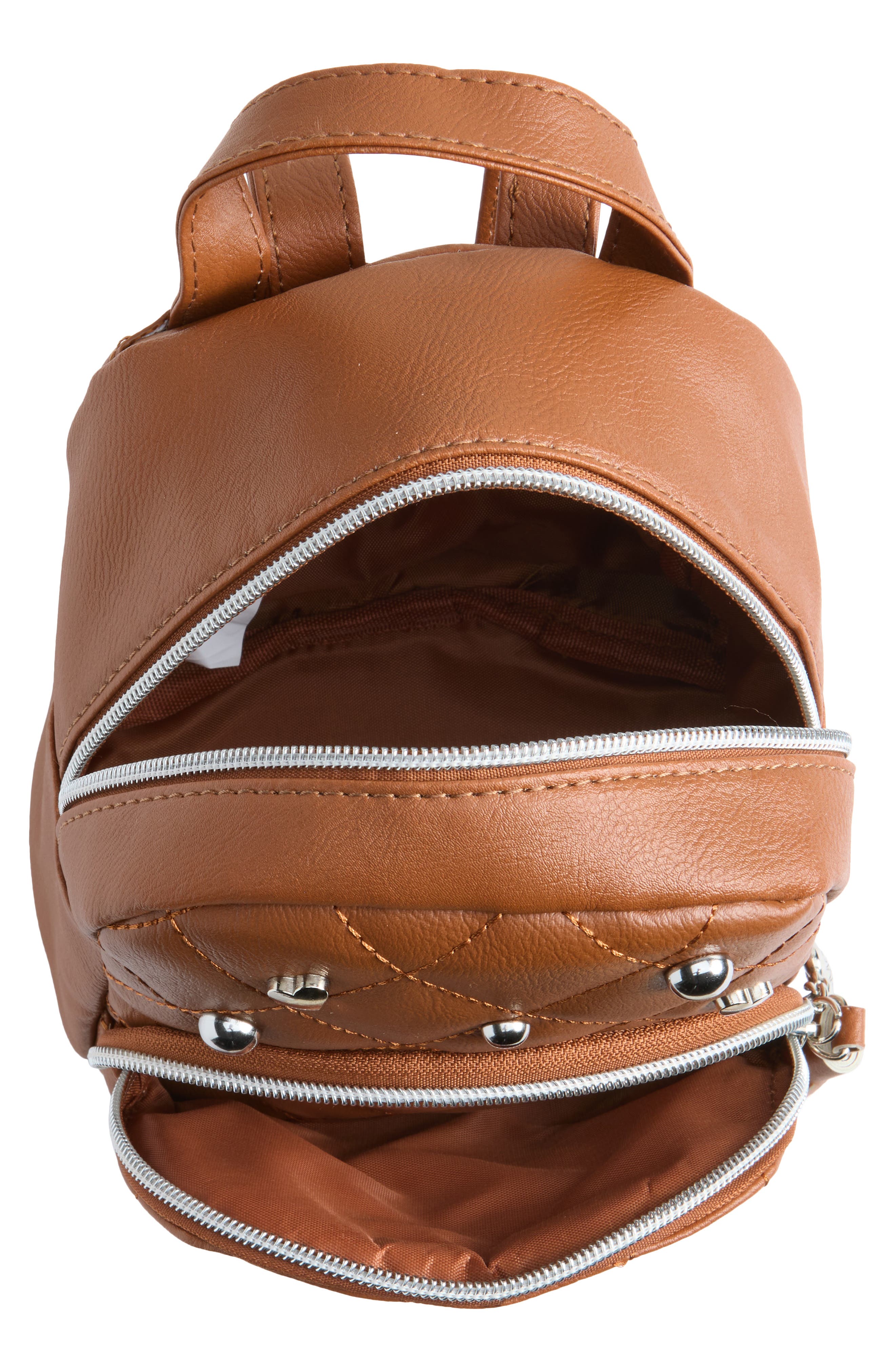 Studded Micro Mini Backpack, Alternate, color, COGNAC