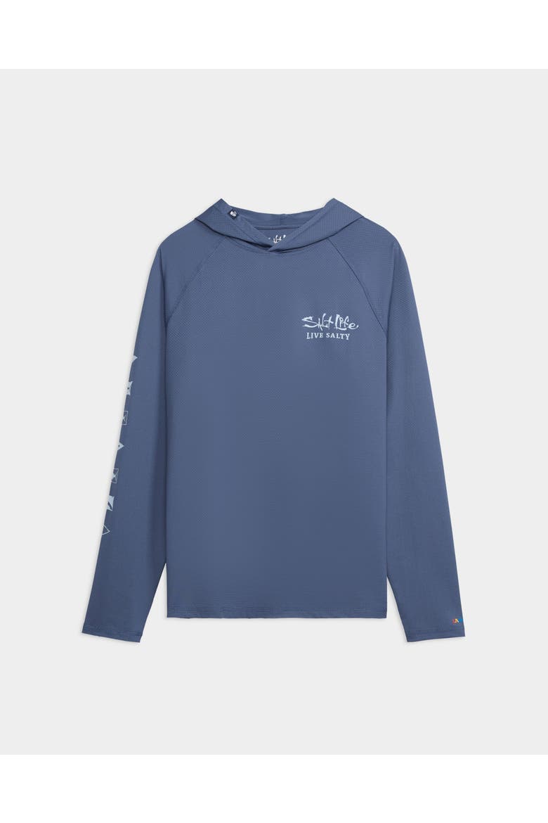 Ocean Kin 2.0 Perforated Hoodie, Main, color, Vintage Indigo