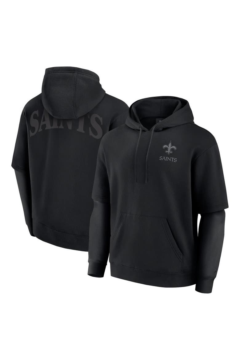 Unisex Fanatics  Black New Orleans Saints Sleek Elements Pullover Hoodie, Alternate, color, Black
