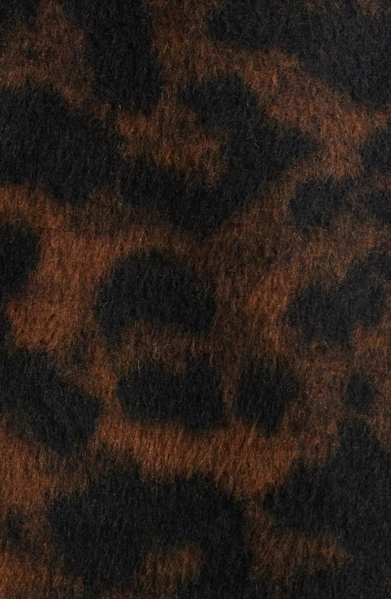 Anne Klein Leopard Print Topper Coat, Alternate, color, Anne Black/ Brown Multi