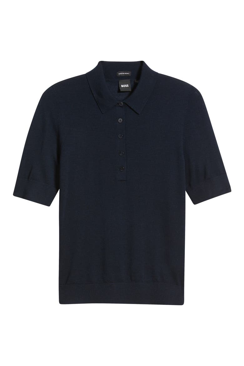 Fidenka Virgin Wool Polo Sweater, Alternate, color, DK BU