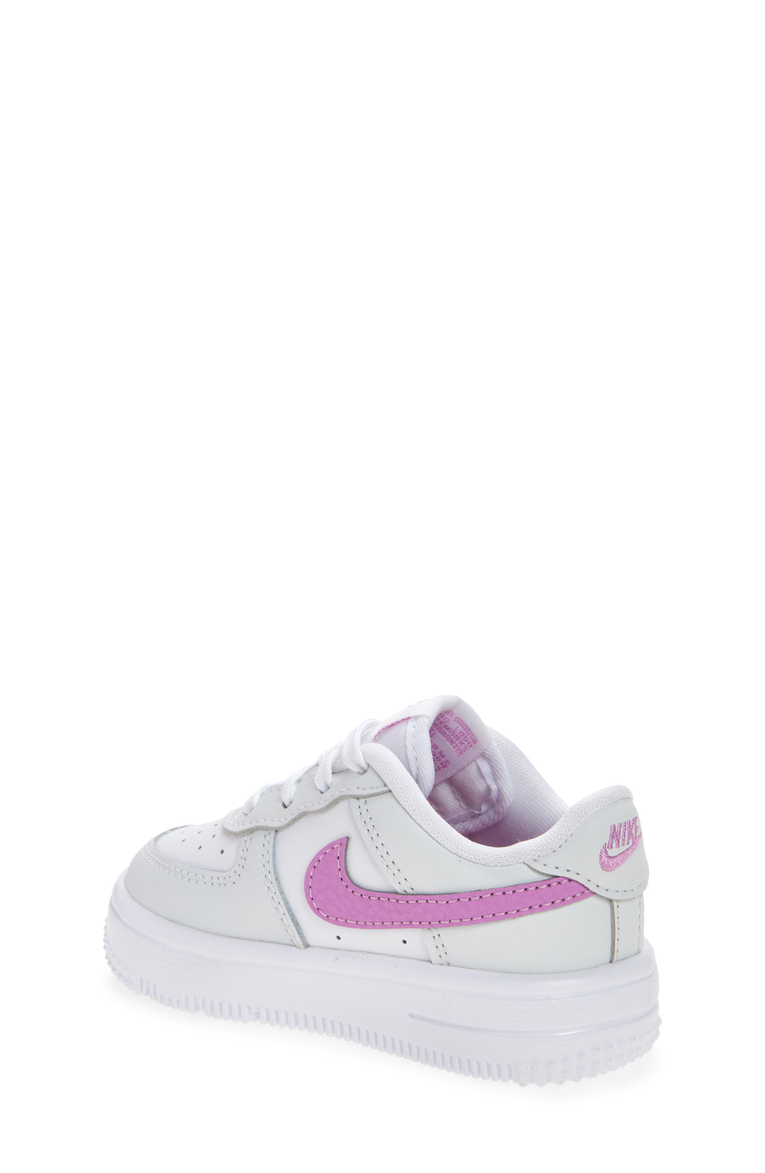 Kids' Air Force 1 Sneaker, Alternate, color, WHITE/ MAGENTA/ OFF WHITE