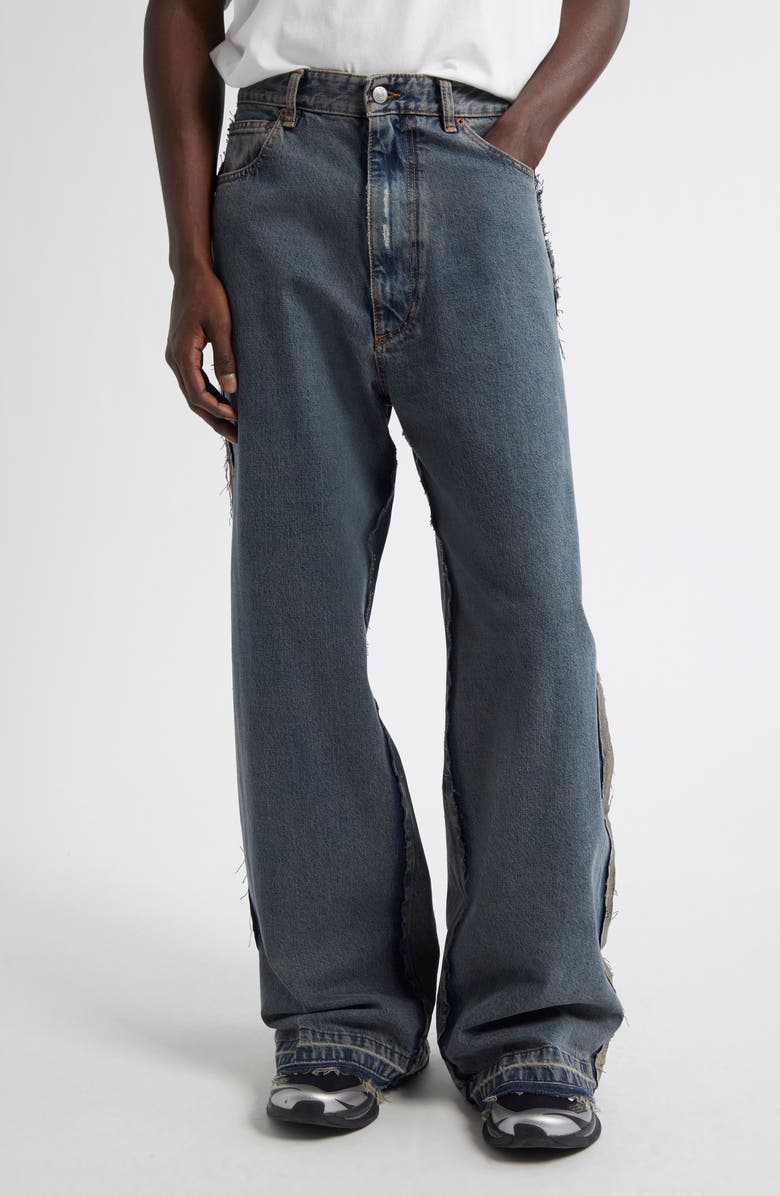 MM6 Maison Margiela Wide Leg Jeans, Main, color, Light Grey