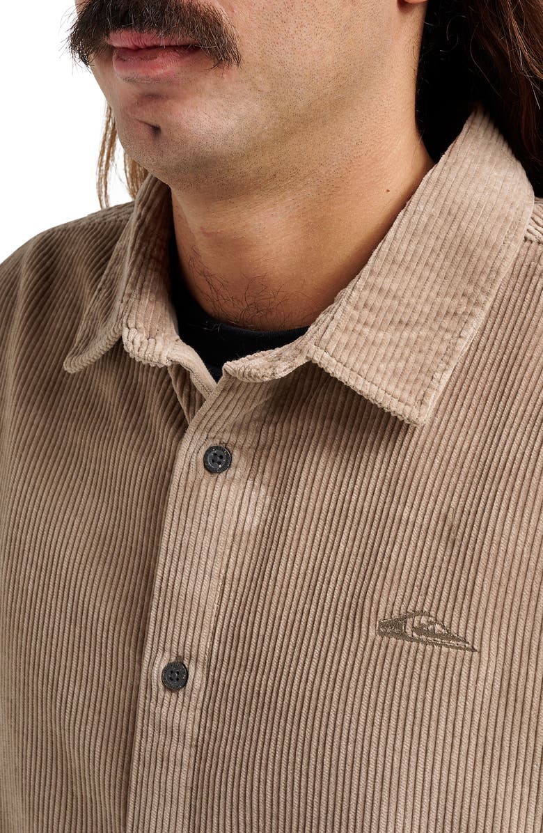 Quiksilver Cotton Corduroy Button-Up Overshirt, Alternate, color, Fallen Rock