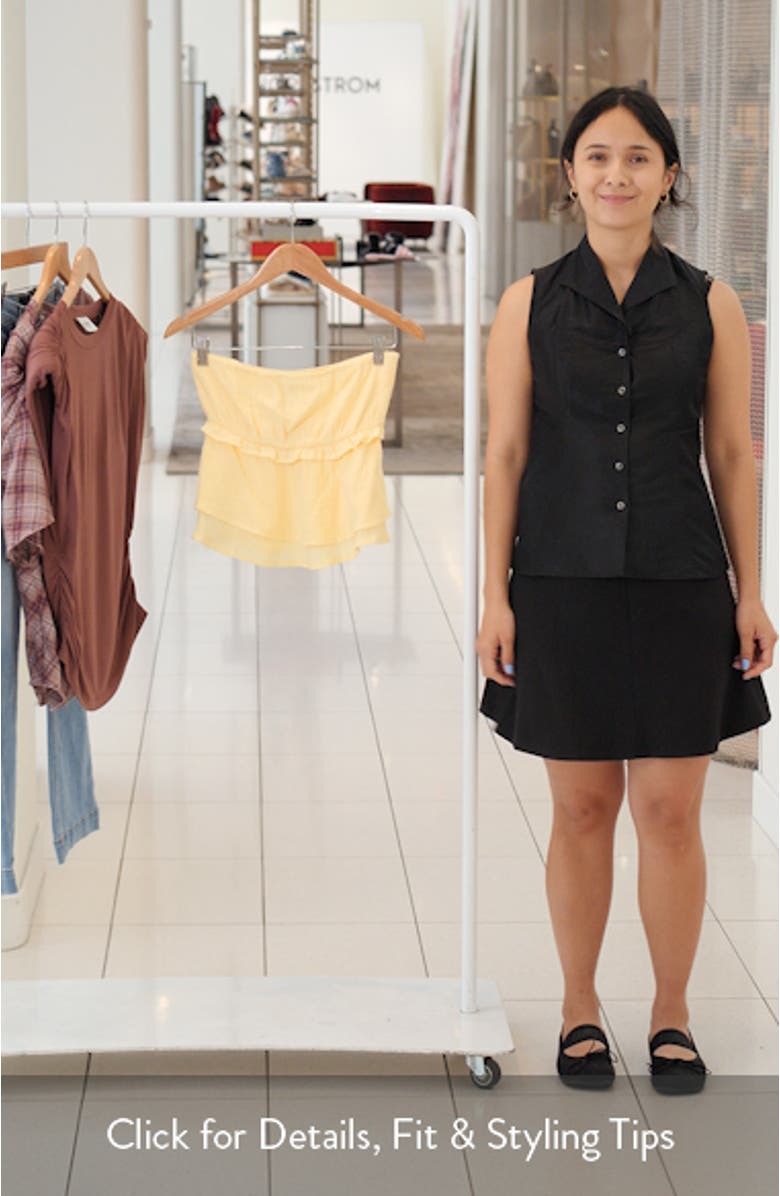 Smocked Ruffle Strapless Top, sales video thumbnail