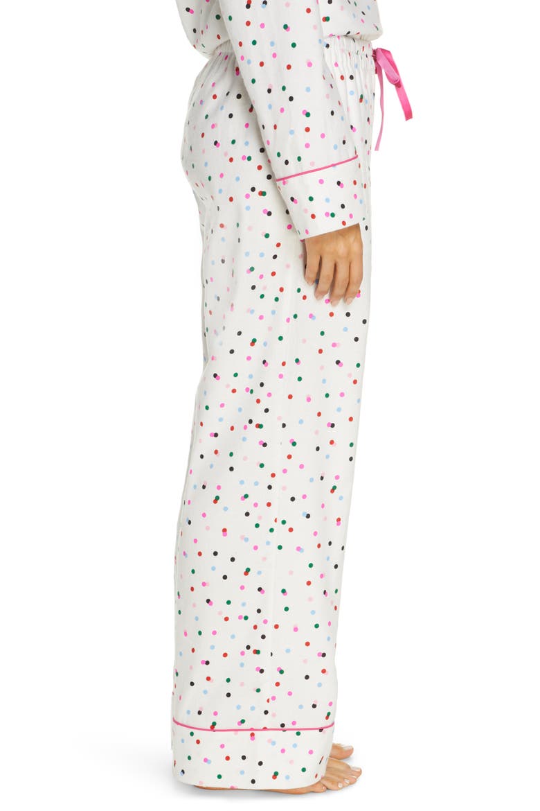 Party Dots Flannel Pajama Pants, Alternate, color, IVORY