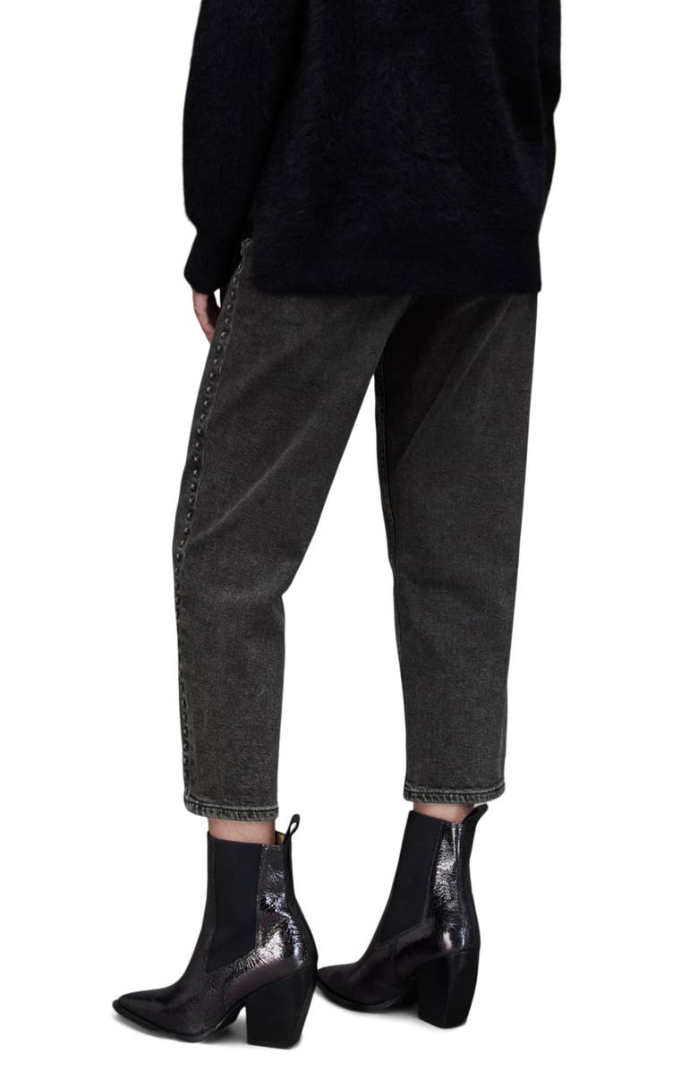 AllSaints April Studded Straight Leg Jeans, Alternate, color, 