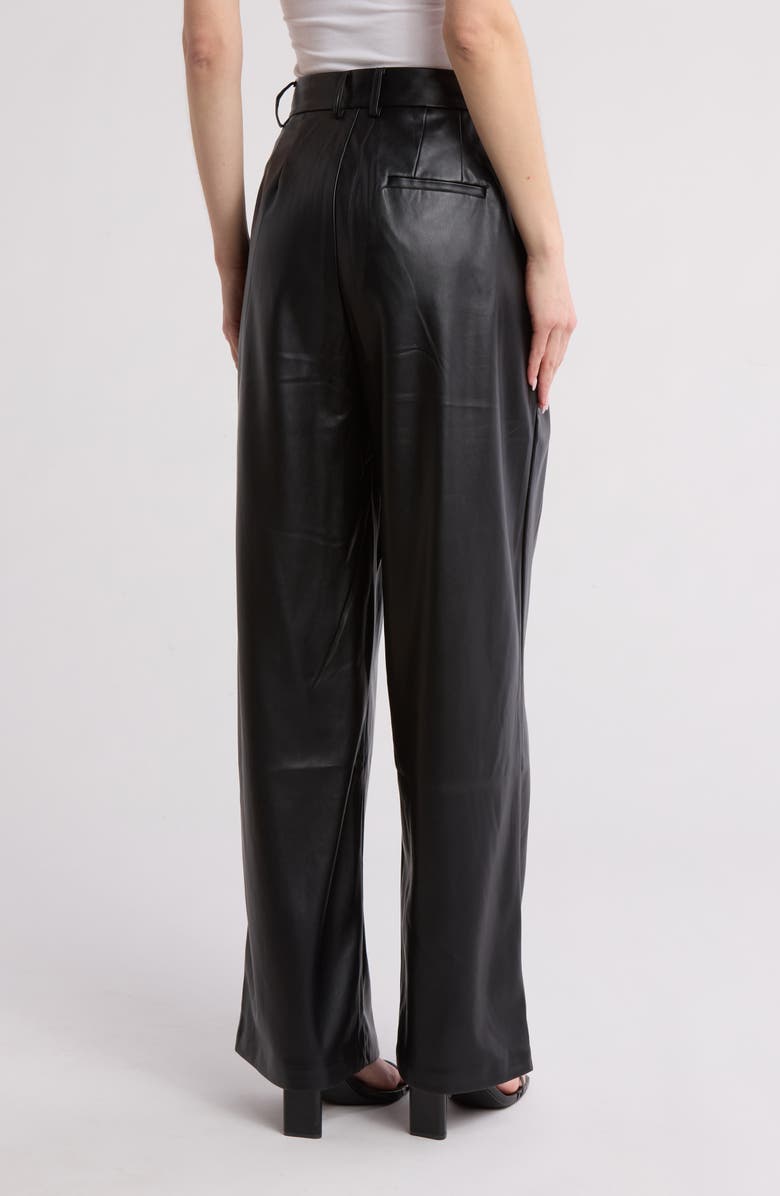 Good American Uniform '90s Faux Leather Pants, Alternate, color, Black001