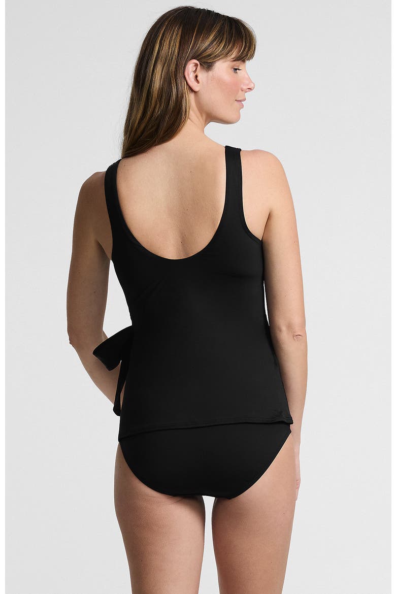 Long Side Tie Tankini Top, Alternate, color, Black