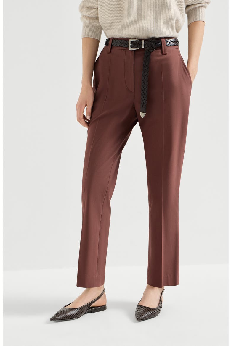 Cigarette trousers, Main, color, Bordeaux