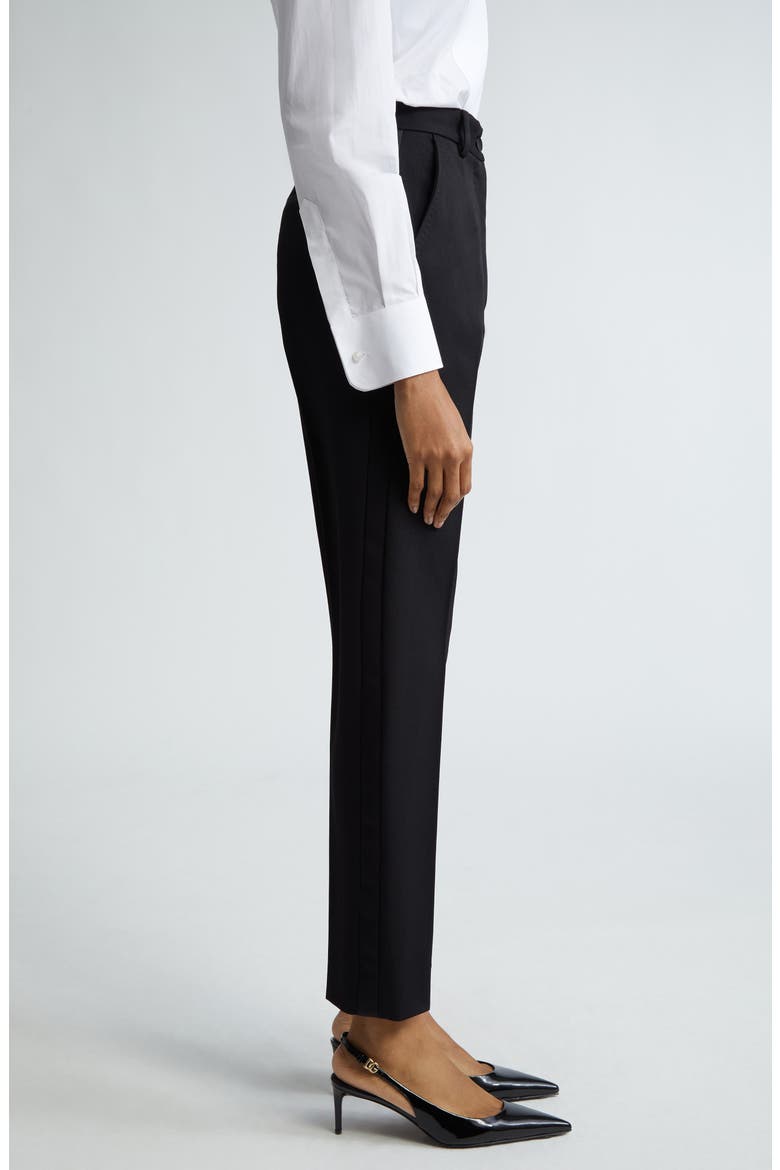 Wool Blend Gabardine Cigarette Pants, Alternate, color, NERO
