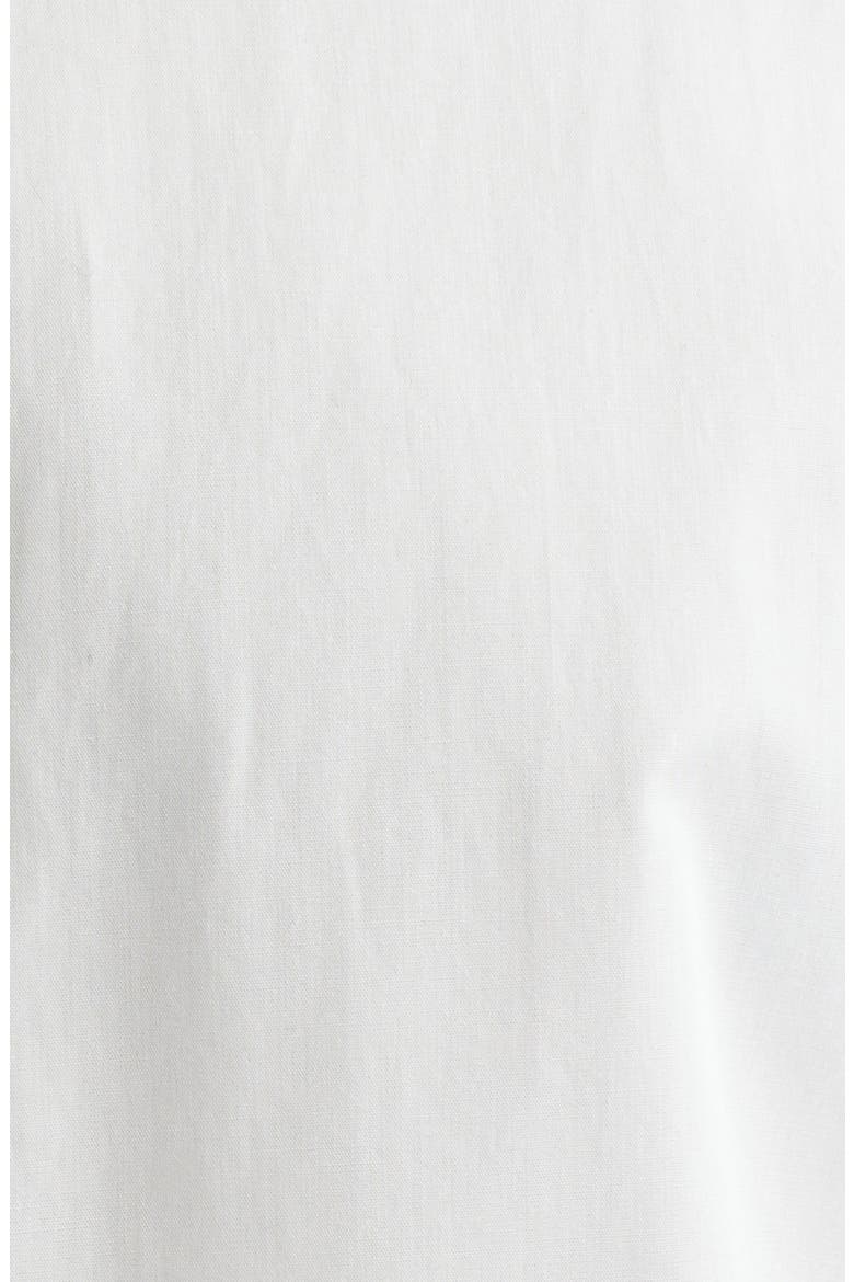 Crop Short Sleeve Cotton Poplin Button-Up Shirt, Alternate, color, WHITE