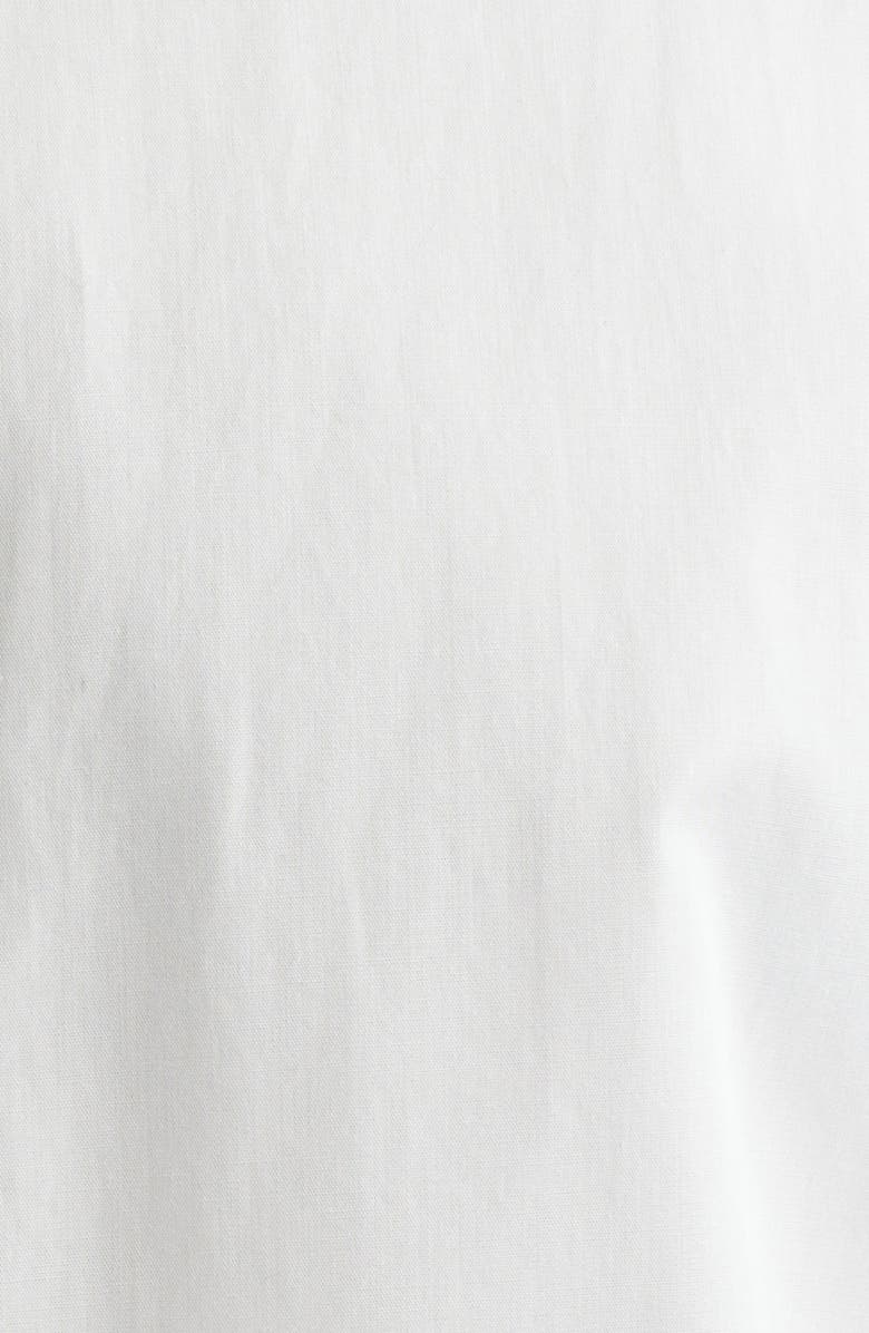 Topman Crop Short Sleeve Cotton Poplin Button-Up Shirt, Alternate, color, White