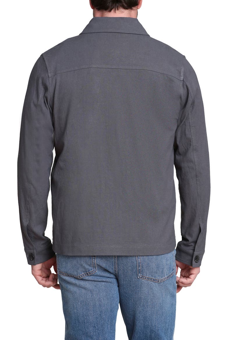 Relaxed Fit Linen & Cotton Work Jacket, Alternate, color, CHARCOAL