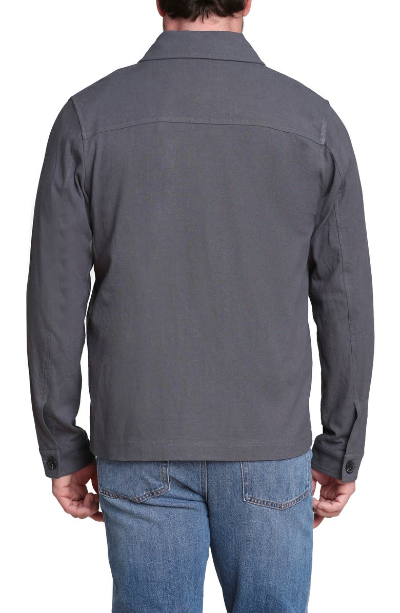 Bagatelle Relaxed Fit Linen & Cotton Work Jacket, Alternate, color, Charcoal