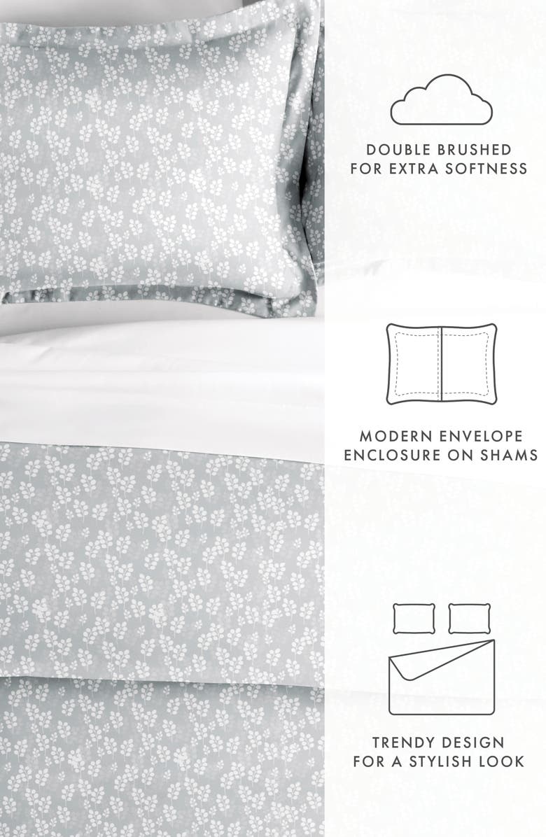 HOMESPUN Premium Ultra Soft Wheatfield Pattern 3-Piece Duvet Cover Set, Alternate, color, Gray