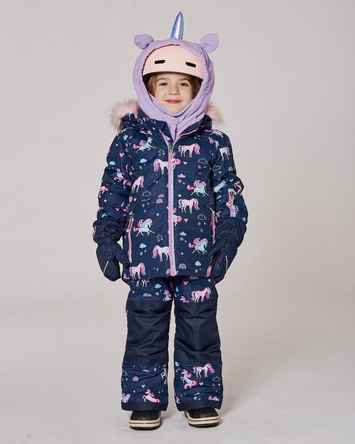 Deux Par Deux Polar Fleece Balaclava For Ski Helmet Unicorn In Purple