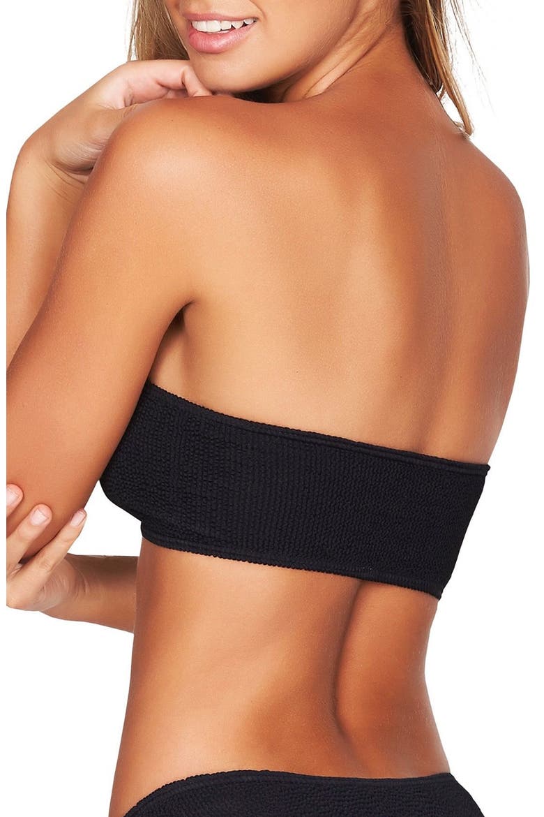 BOUND by Bone-Eye The Sierra Bandeau Ribbed Bikini Top, Alternate, color, BLACK