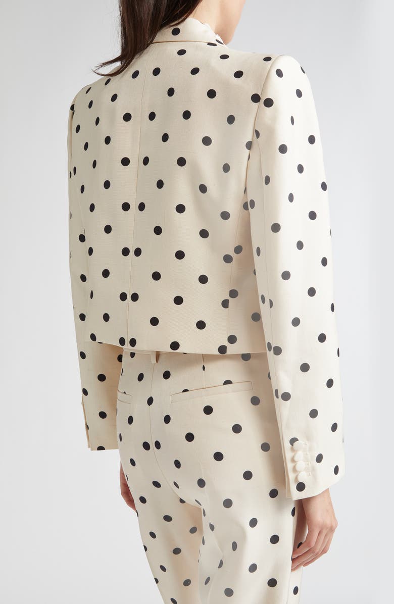 Valentino Garavani Polka Dot Bow Blazer, Alternate, color, Betulla/ Nero