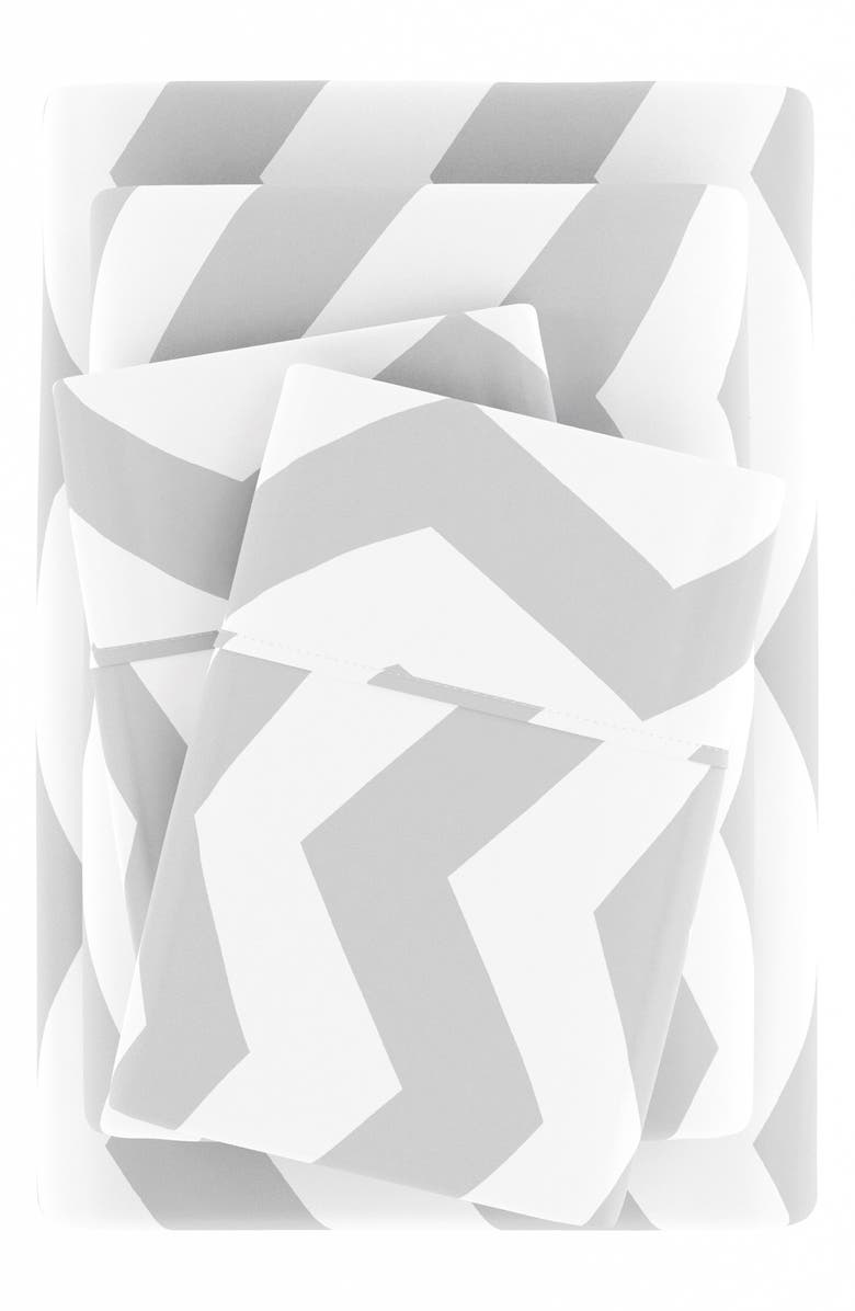 HOMESPUN Premium Ultra Soft Arrow 4-Piece Sheets Set, Alternate, color, Gray