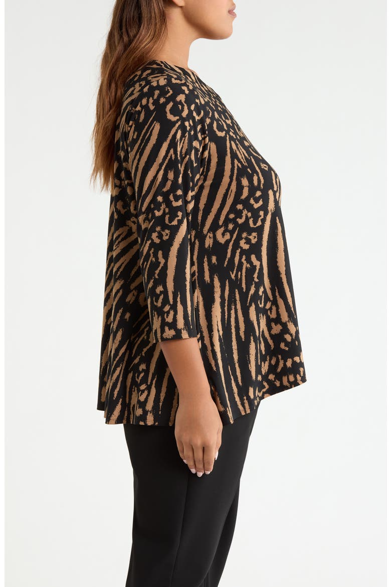 Print Sharkbite Tunic Top, Alternate, color, ANNE BLACK/ VICUNA