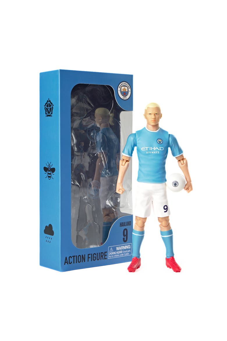 SOCKERS Manchester City F.C. Erling Haaland 8" Collectible Soccer Action Figure, Main, color, Blue