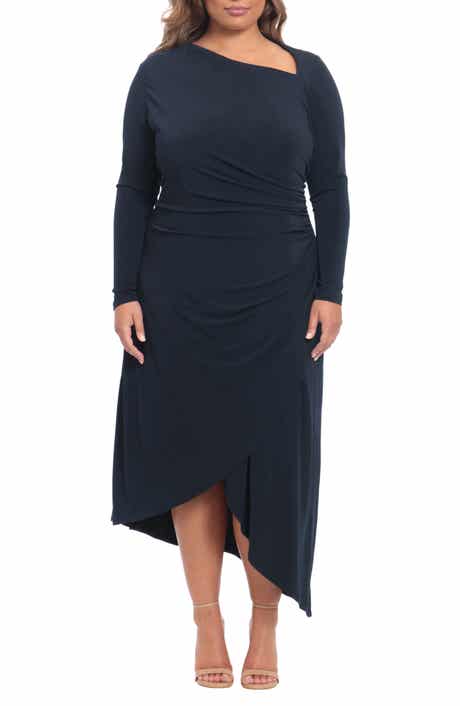 Maggy London Long Sleeve Asymmetric Hem Dress