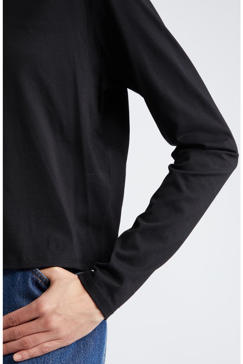 Masal Long Sleeve Cotton T-Shirt, Alternate, color, BLACK